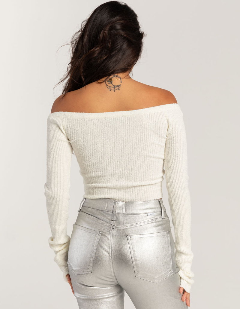 COTTON CANDY LA Off The Shoulder Womens Sweater image number 3