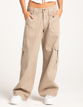 RSQ Womens Mid Rise D Ring Cotton Cargo Pants