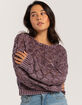 FULL TILT Womens Open Weave Washed Pullover Sweater image number 1