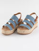 SODA Resin Denim Womens Platform Sandals image number 1