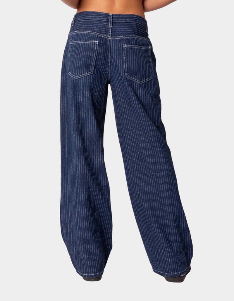 EDIKTED Pinstripe Low Rise Jeans image number 3