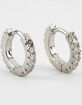 DO EVERYTHING IN LOVE 14K White Gold Dipped Huggie CZ Hoop Earrings image number 2