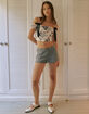WEST OF MELROSE Denim Micro Womens Shorts image number 1