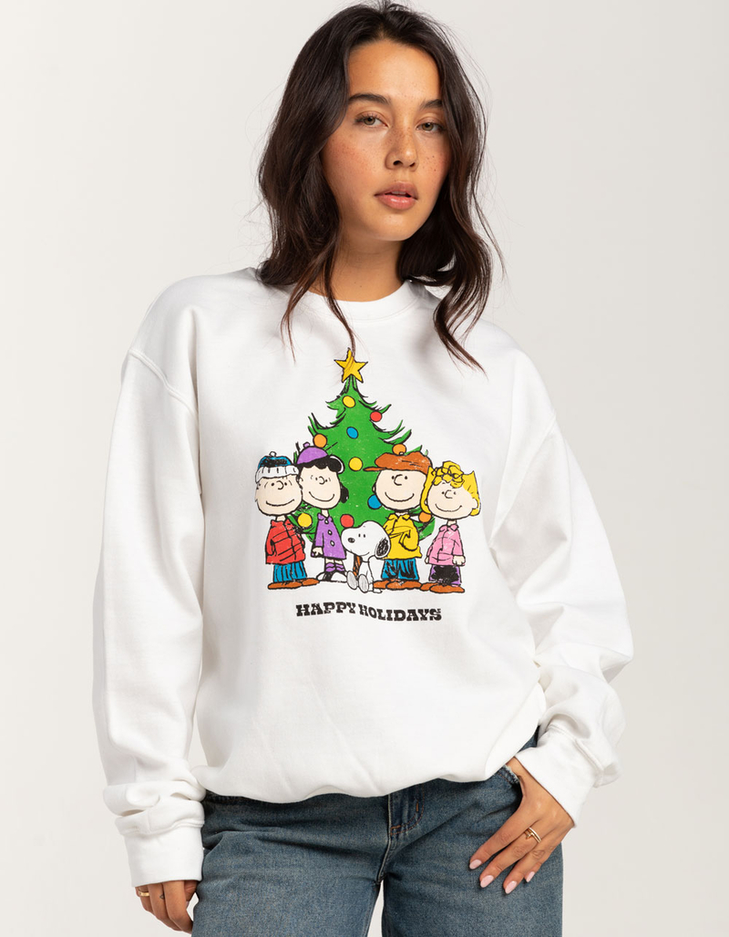 RSQ x Peanuts Holiday Womens Christmas Crewneck Sweatshirt image number 4