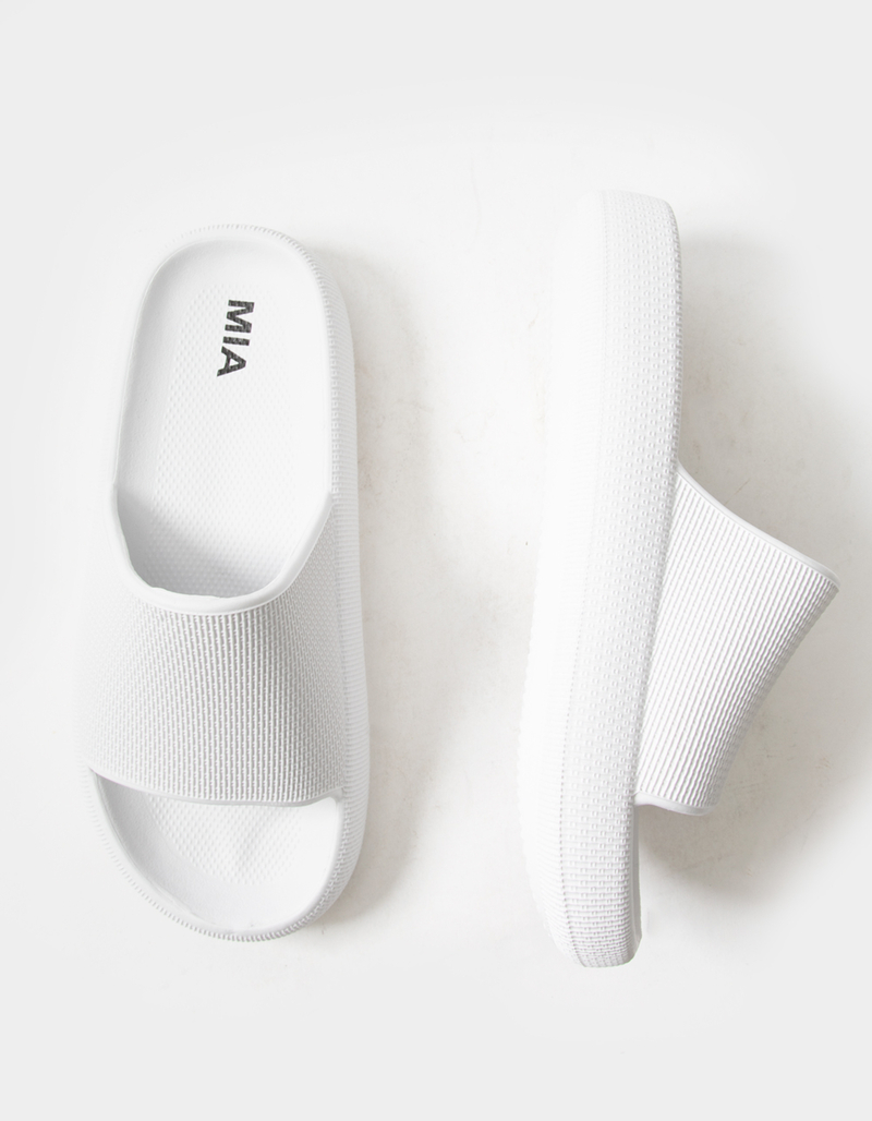 MIA Lexa Womens White Slide Sandals image number 4