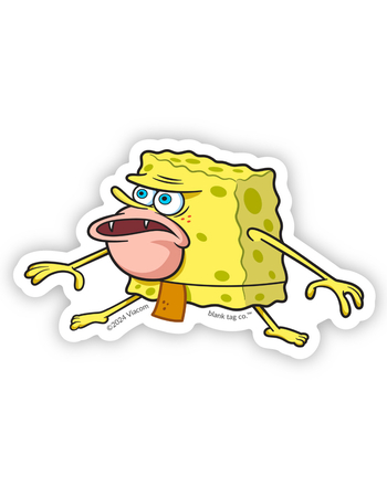 BLANK TAG CO. The Caveman SpongeBob Meme Sticker