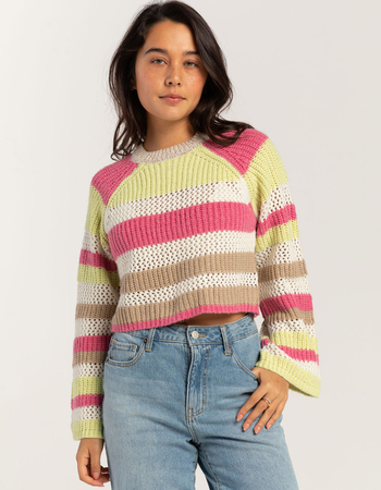 RSQ Womens Mix Stitch Stripe Sweater