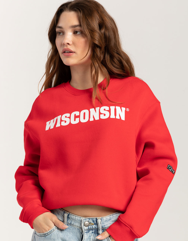 HYPE AND VICE University of Wisconsin Womens Crewneck Sweatshirt image number 1