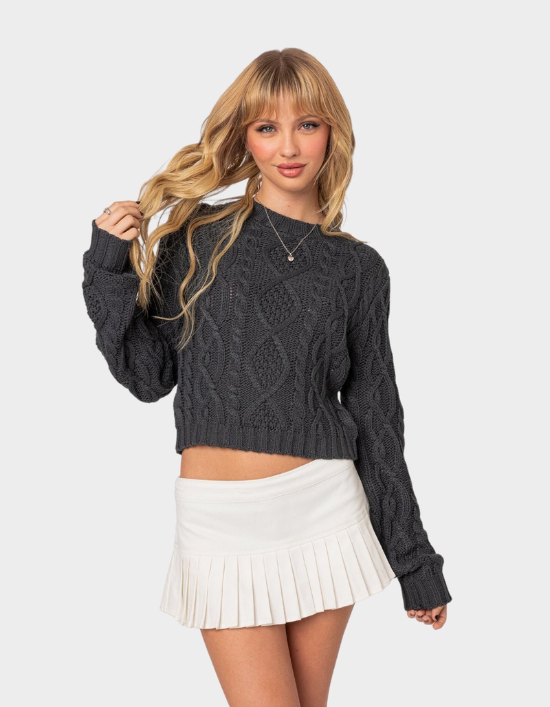 EDIKTED Poppy Cable Knit Sweater image number 0