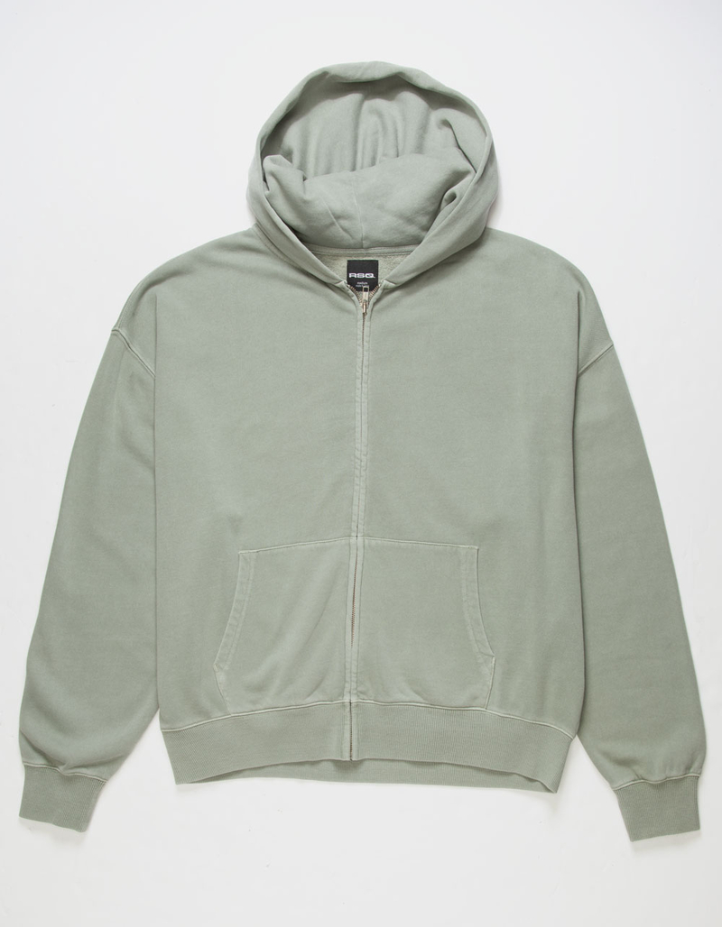RSQ Mens Washed Oversized Zip-Up Hoodie image number 1