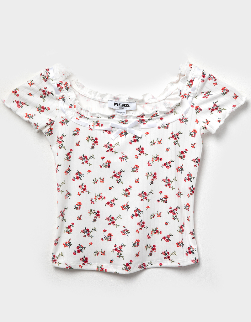 RSQ Girls Floral Bow Detail Top image number 0