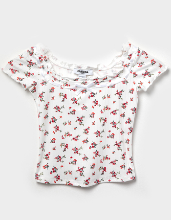 RSQ Girls Floral Bow Detail Top