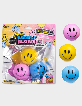 TOP TRENZ Sticky Bubble Blobbies Happy Faces Squish Toys