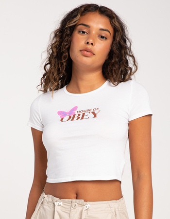 OBEY House Of Obey Womens Fitted Crop Tee