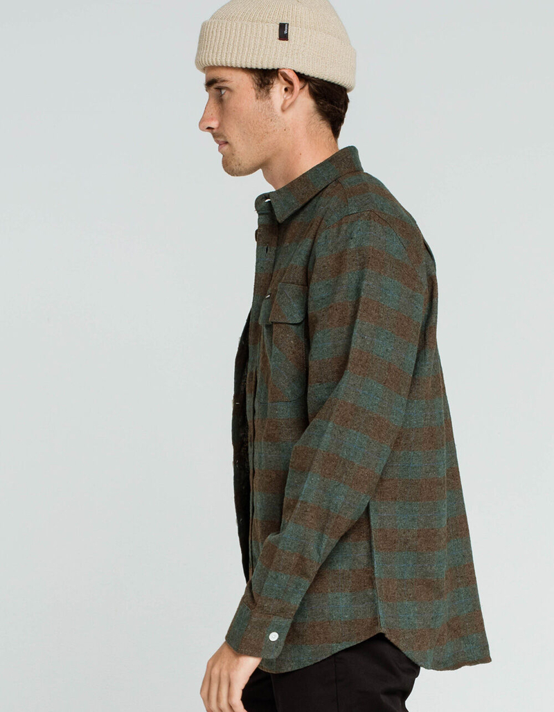 BRIXTON Bowery Mens Ocean Flannel Shirt image number 2