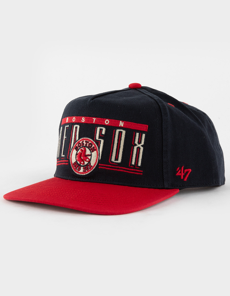 47 BRAND Boston Red Sox Cooperstown Double Header Baseline ’47 Hitch Snapback Hat image number 0