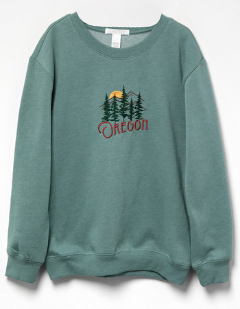 FULL TILT Oregon Girls Embroidered Crewneck Sweatshirt