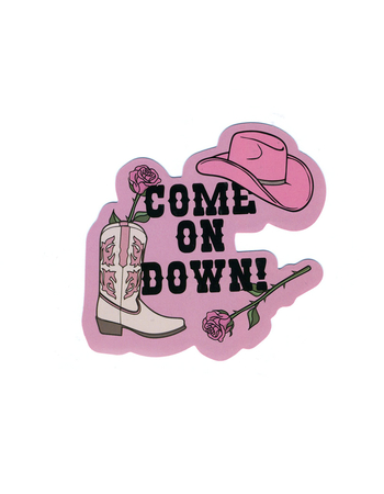 Come On Down Western Sticker