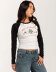 RSQ x Peanuts Holiday Womens Snoopy Snow Long Sleeve Raglan Tee image number 3