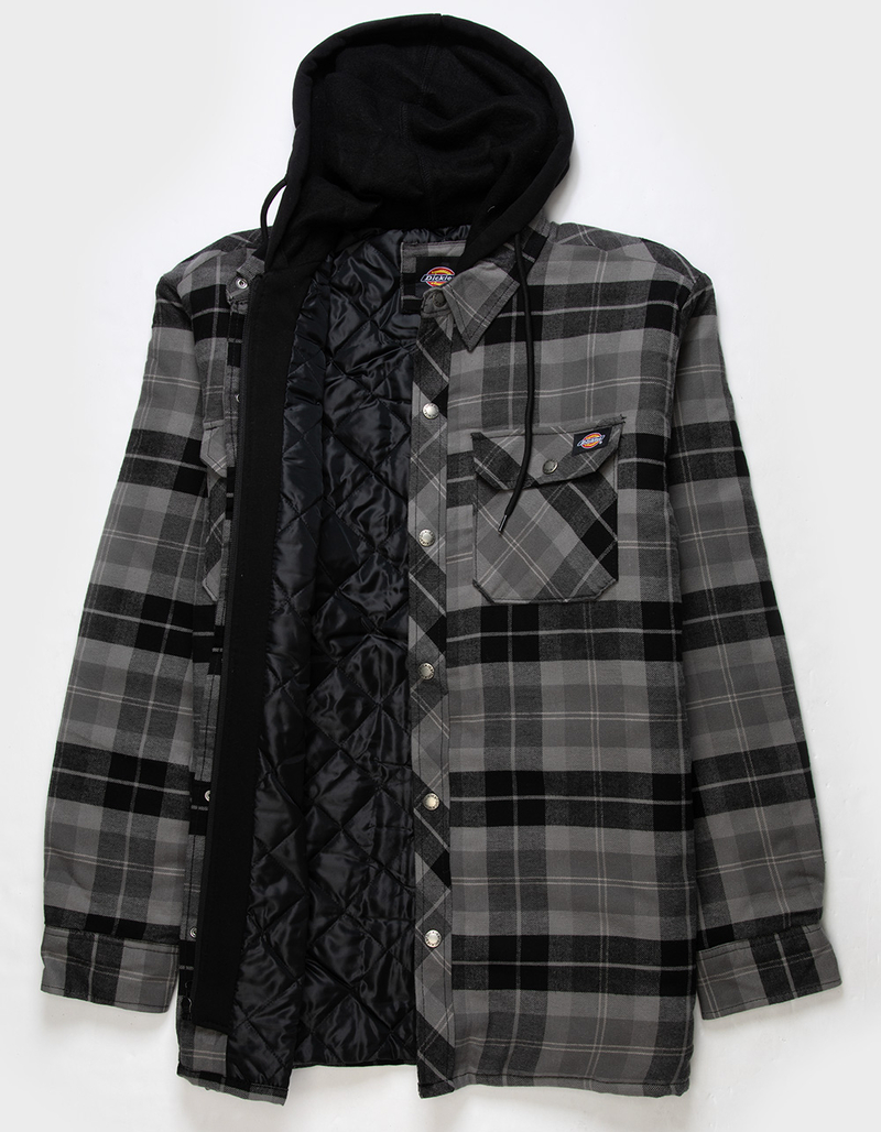 DICKIES Quilted Flannel Hooded Shirt Mens Jacket image number 2