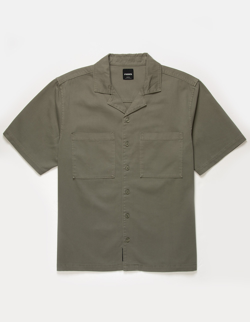 RSQ Mens Washed Twill Camp Shirt image number 1