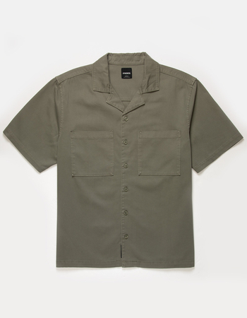 RSQ Mens Washed Twill Camp Shirt Alternative Image