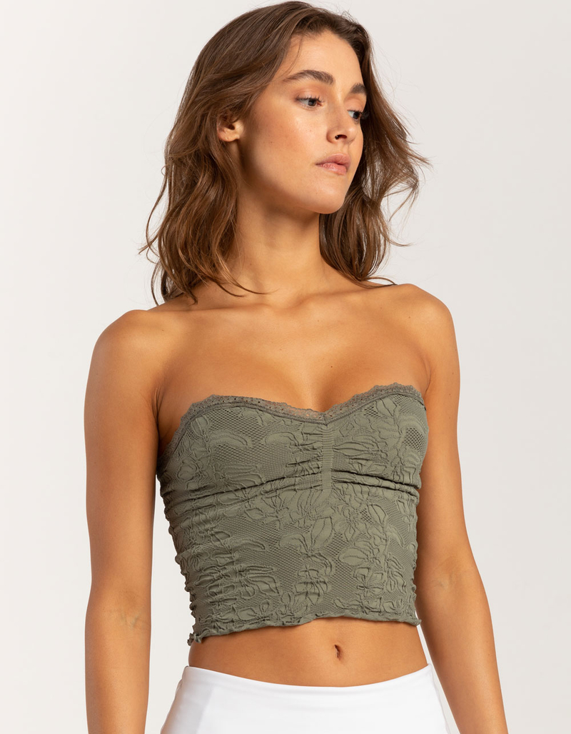 FULL TILT Seamless Lace Trim Textured Womens Tube Top image number 0