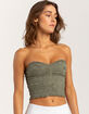 FULL TILT Seamless Lace Trim Textured Womens Tube Top image number 1