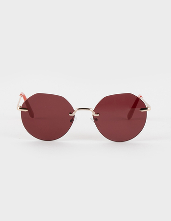 RSQ Rimless Round Sunglasses Alternative Image