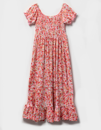 NO COMMENT Ditsy Smock Girls Maxi Dress
