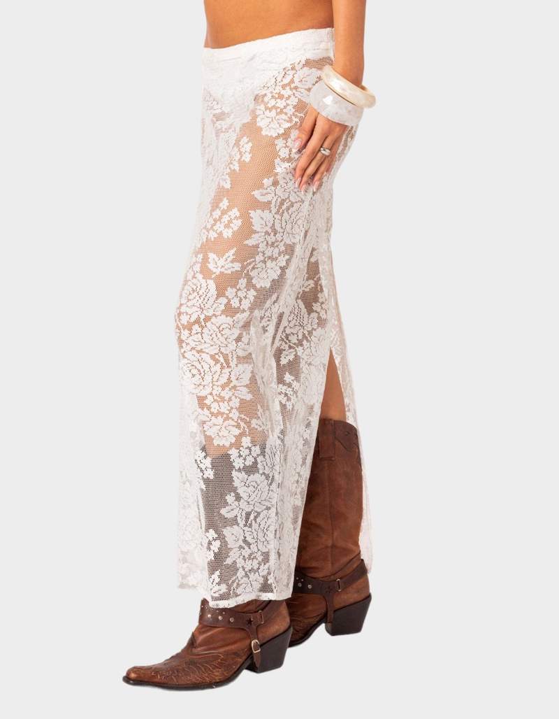 EDIKTED Bess Sheer Lace Maxi Skirt image number 1