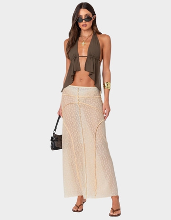 EDIKTED Inside Out Sheer Lace Maxi Skirt