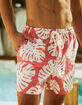 RSQ Mens Tropical Leaf 5'' Swim Shorts image number 4