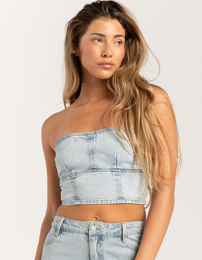 RSQ Womens Denim Tube Top image number 0