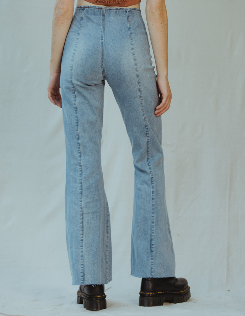 WEST OF MELROSE Womens Lace Up Flare Jeans image number 3