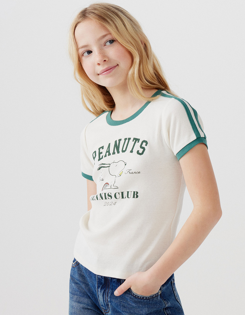 RSQ x Peanuts Double Stripe Girls Ringer Tee image number 0
