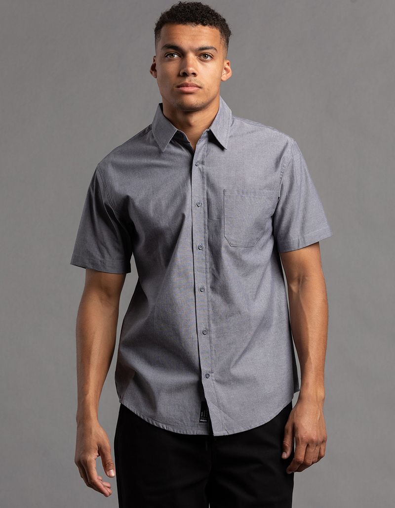 RSQ Mens Solid Chambray Button Up Shirt image number 0