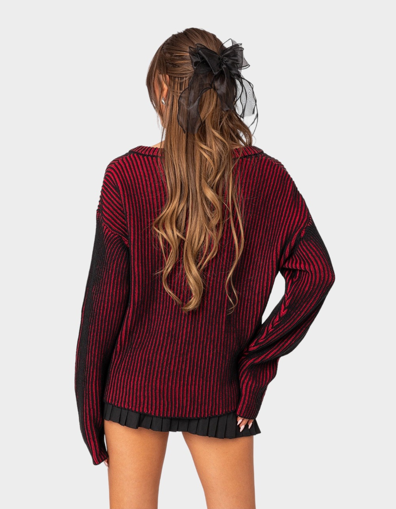 EDIKTED Contrast Texture Oversized Sweater image number 3