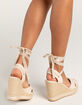 SODA Lock Cross Band Ankle Womens Wedges image number 3