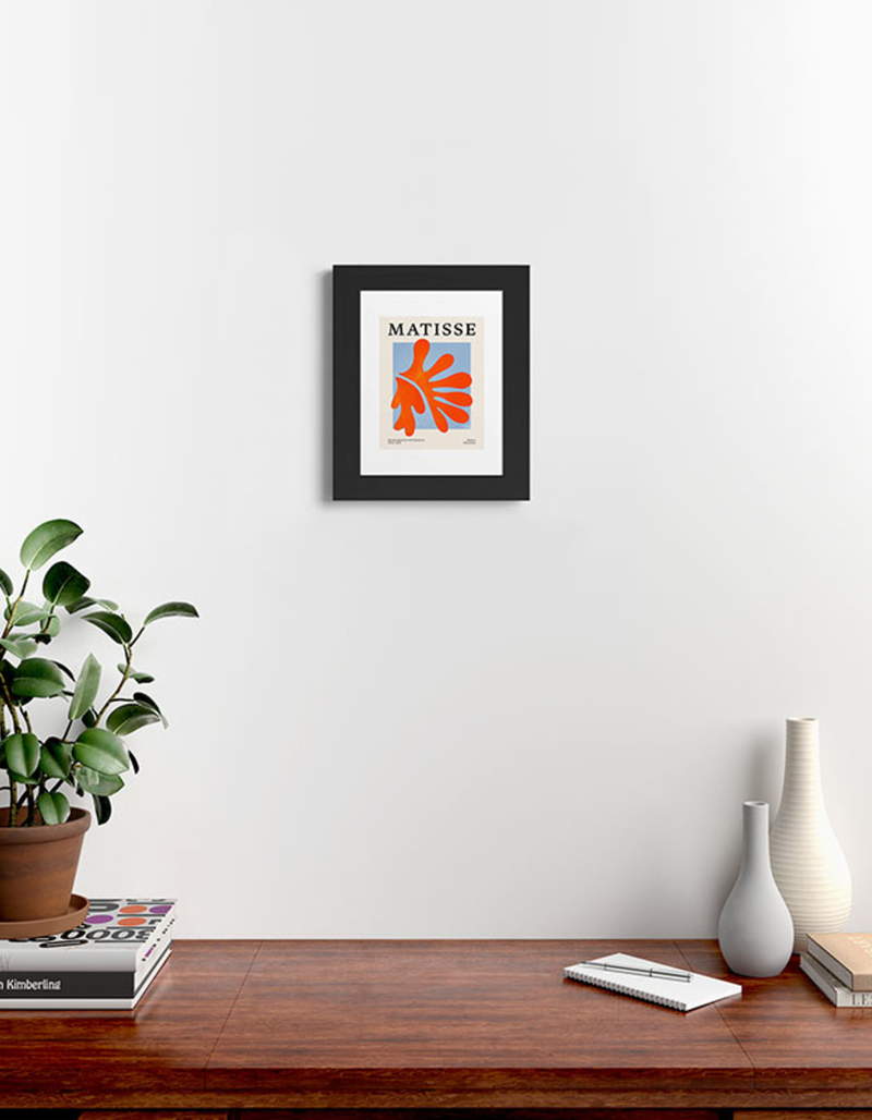 DENY DESIGNS Ayeyokp Red Coral Leaf Matisse Paper Cut Outs II 11" x 14" Framed Art Print image number 1