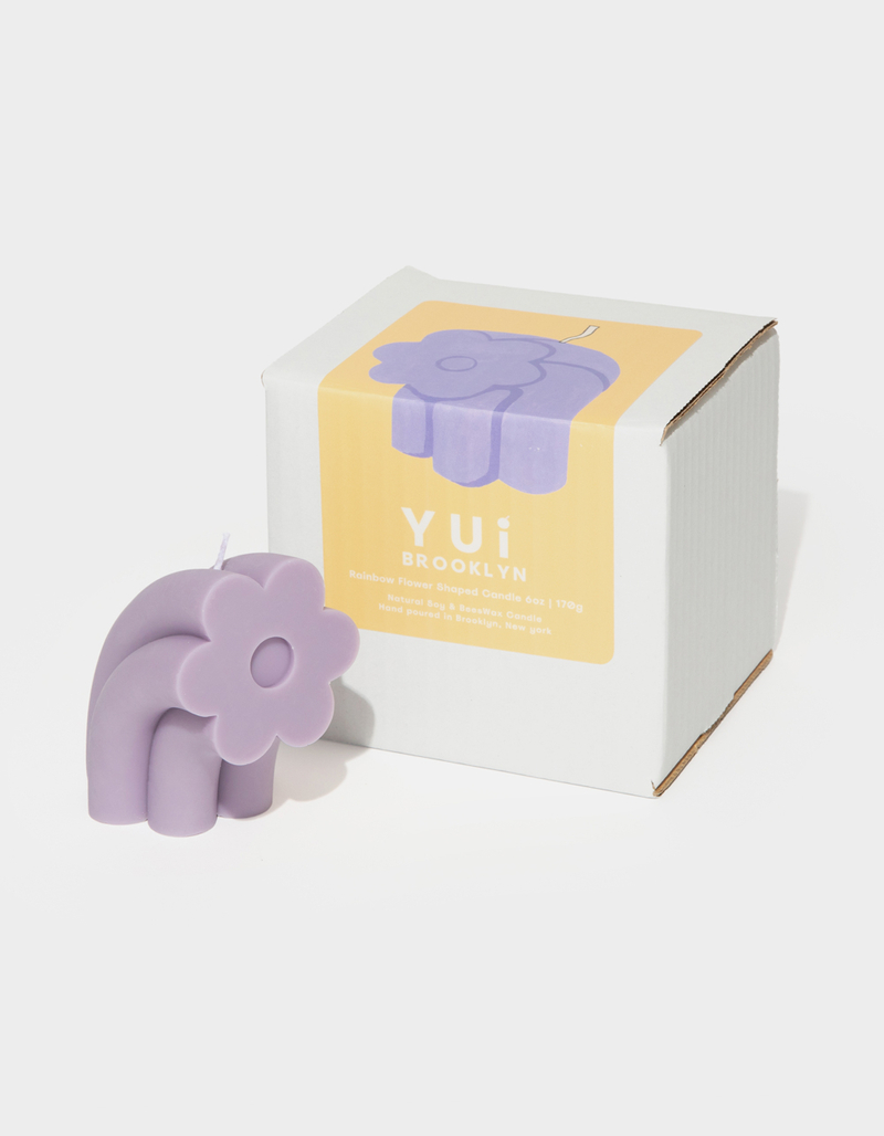 YUI BROOKLYN Rainbow Flower Shaped Candle image number 0