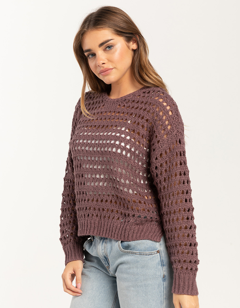 FULL TILT Essentials Open Knit Womens Pullover Sweater image number 2