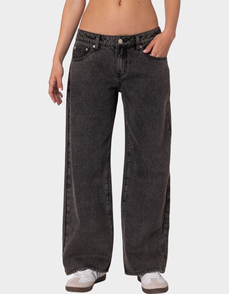 EDIKTED Petite Raelynn Washed Low Rise Jeans image number 0