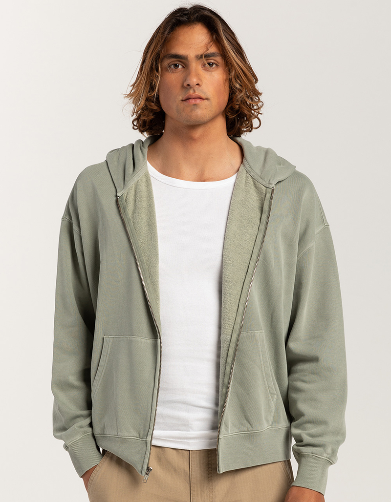 RSQ Mens Washed Oversized Zip-Up Hoodie image number 2