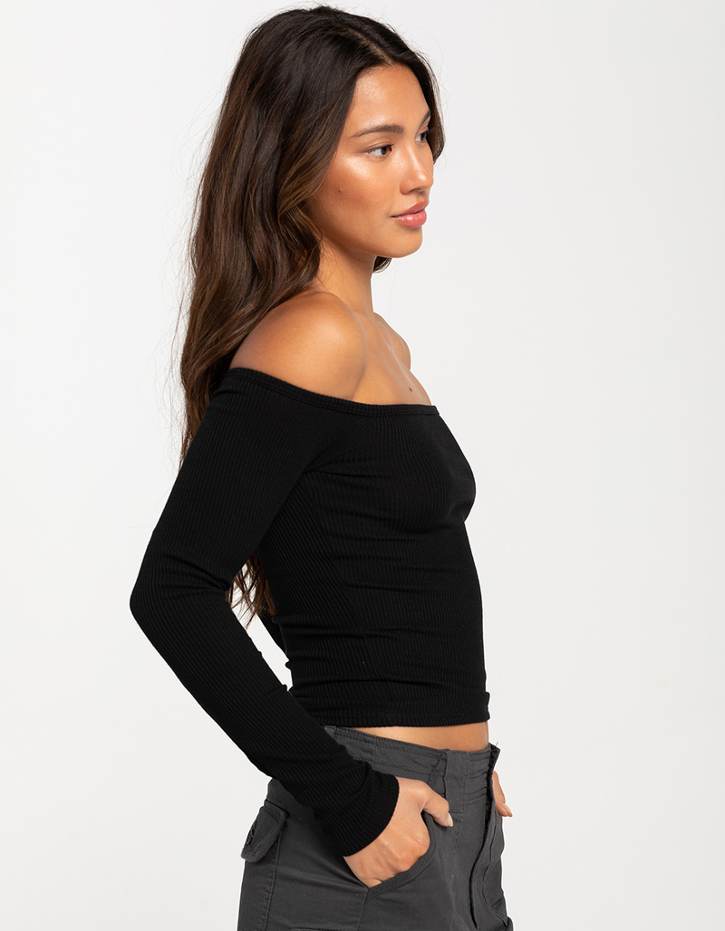 RSQ Womens Off Shoulder Long Sleeve Top image number 2