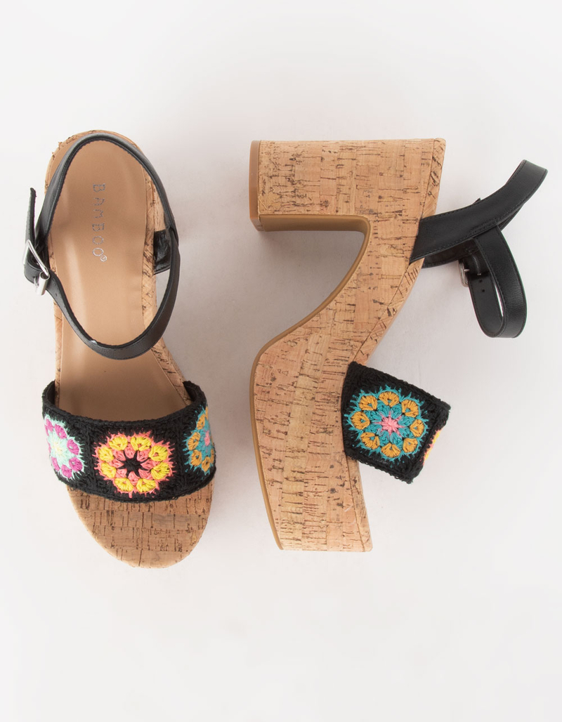 BAMBOO Crochet Womens Platform Sandals image number 4