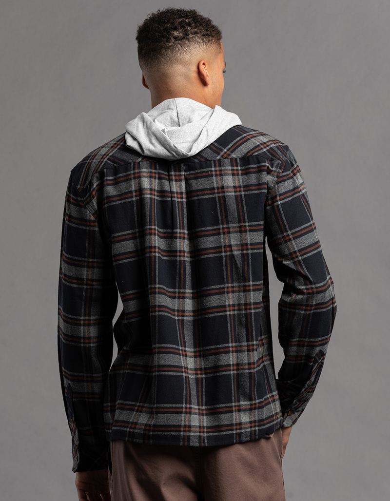 RSQ Mens Plaid Hooded Flannel image number 3