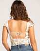 RSQ Womens Ruffle Open Back Floral Smock Babydoll Top image number 4