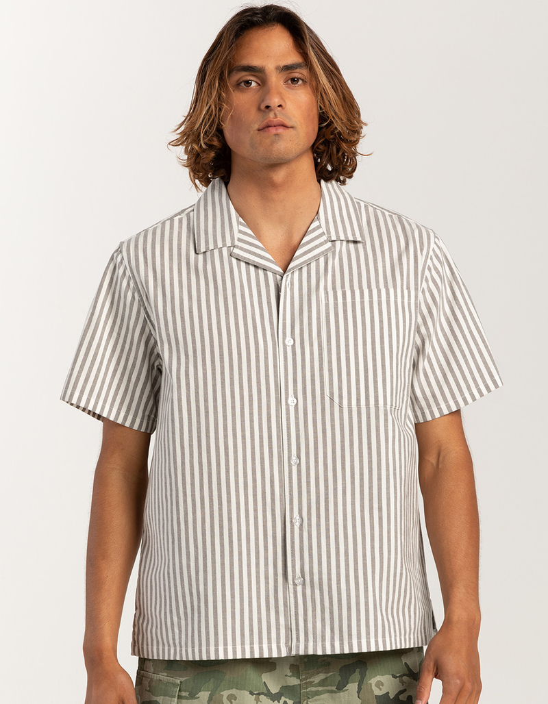RSQ Mens Stripe Oxford Camp Shirt image number 2