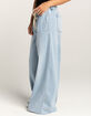 RSQ Womens Mid Rise Tie Front Denim Wide Leg Jeans image number 3